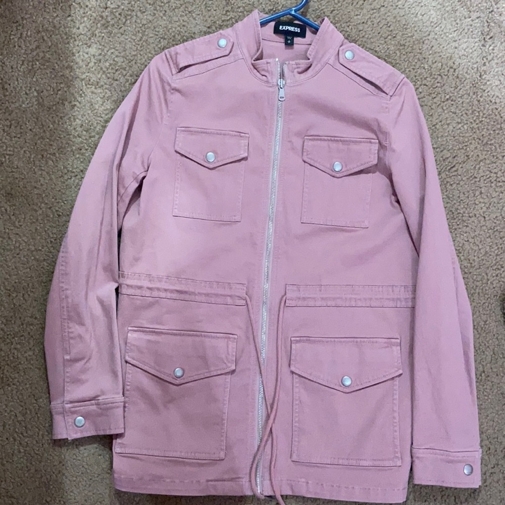 NWOT Express pink light zip up jacket.